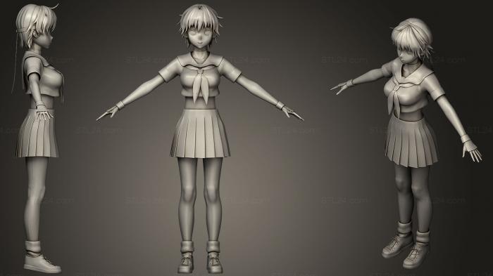 Статуэтки девушки (Сакура Касугано, STKGL_0355) 3D модель для ЧПУ станка